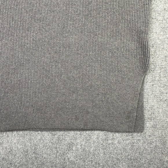 Banana Republic Sweater L Grey Wool Blend Ribbed Turtleneck Minimalist Neutral - Picture 7 of 8